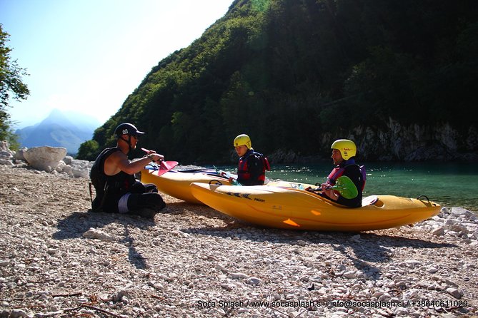 1 day KAYAK COURSE on Soča river, for beginners - Two hours on easy rapids in the Soča Valley