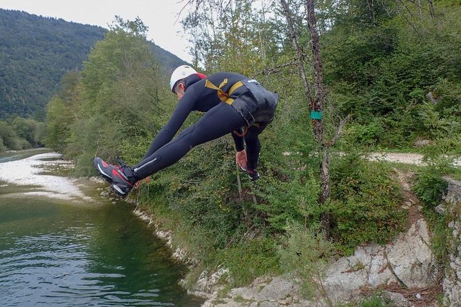 Canyoning Bled Slovenia - Changing into wetsuits, socks, and canyon shoes