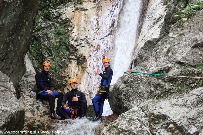 Canyoning Susec with leading local company - since 1989 - Stop one: the Soca Valley from inside Susec Canyon
