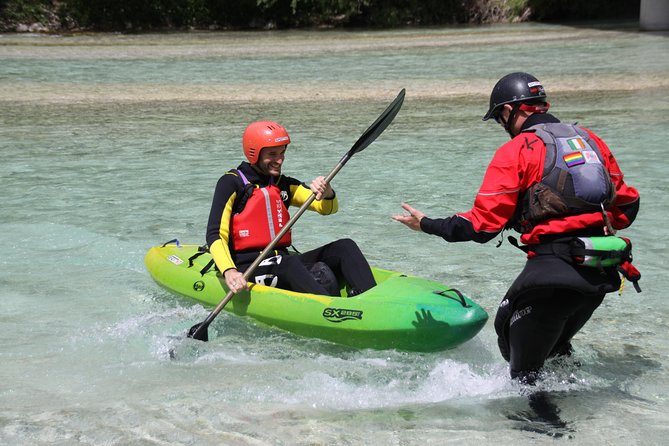 Guided Sit on Top Kayak Trip on Soca River - A friendly finish back in Bovec