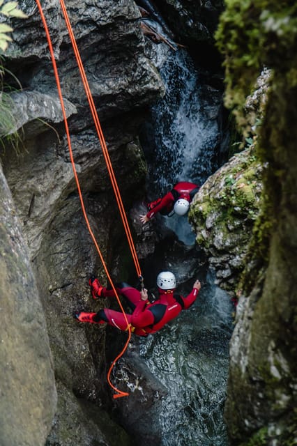 Lake Bled: Canyoning Adventure with Free Footage - Abseiling down the steep sections