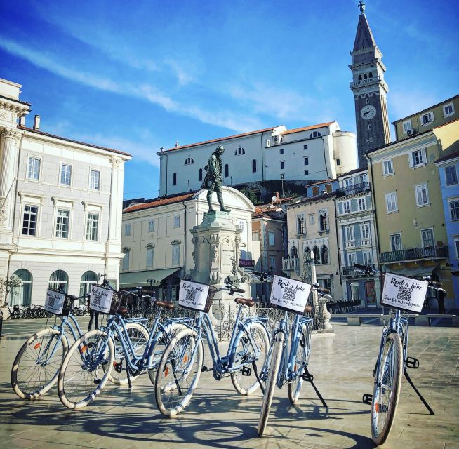 Piran: Bike Rental with Map, Helmet, Water bottle and Lock - Starting in central Piran at Tartini Square