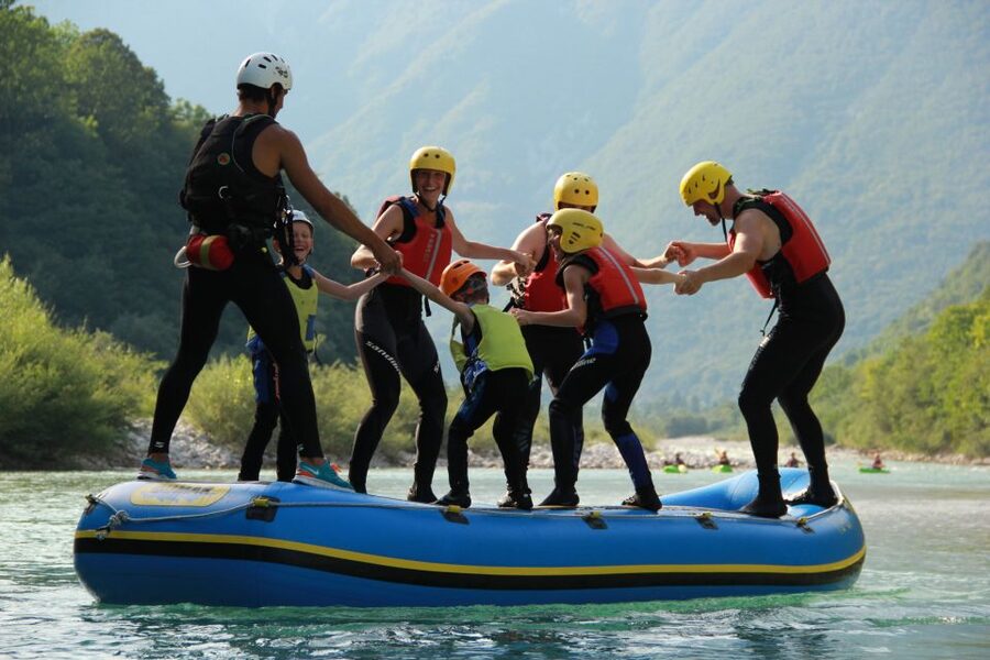 Soča River: Family Rafting Adventure, with Photos - Safety briefing and getting into the raft