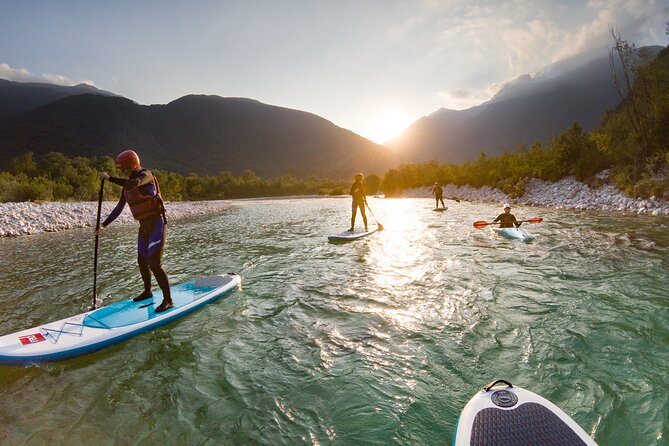Soca Whitewater Stand-up Paddle Boarding Small Group Adventure - Riding the Soča through clear water and mountain scenery